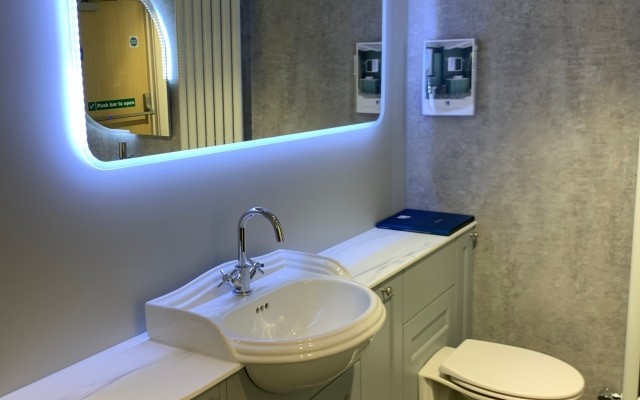 15 - Knaresborough Plumbing Supplies - Illuminated LED mirror, Fitted Unit with a Basin and Back-to-wall Toilet